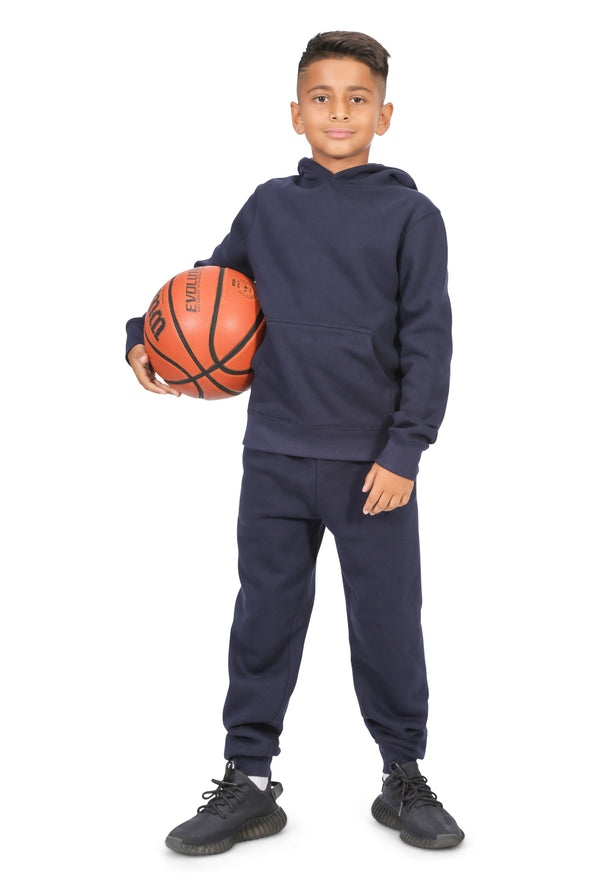 EVERYDAY KIDS All-Season Navy Pullover Hoodie – Warm Fleece Sweatshirt with Hood – Ideal for School, Outdoor Play, or Travel – Boys Hoodie