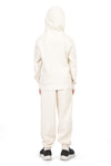 EVERYDAY KIDS All-Season Off-White Pullover Hoodie – Warm Fleece Sweatshirt with Hood – Ideal for School, Outdoor Play, or Travel – Girls Hoodie