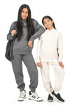 EVERYDAY KIDS All-Season Off-White Pullover Hoodie – Warm Fleece Sweatshirt with Hood – Ideal for School, Outdoor Play, or Travel – Girls Hoodie