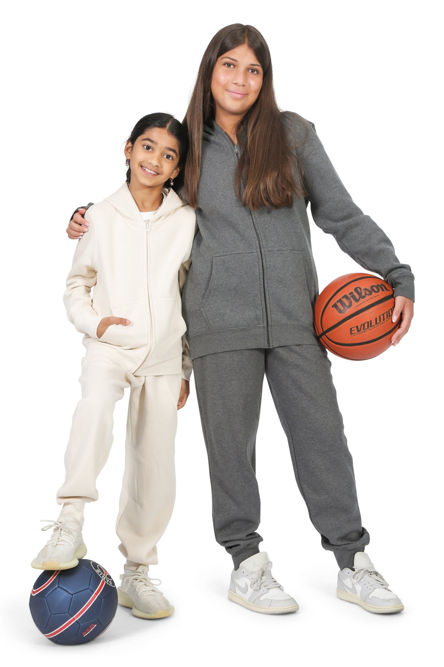 EVERYDAY KIDS Girls Charcoal Gray Zip-Up Hoodie – Soft Fleece Jacket with Hood – All-Season Kids Sweatshirt for School, Play, or Layering