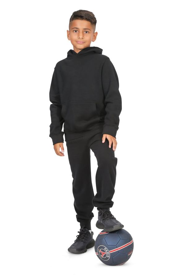 EVERYDAY KIDS All-Season Black Pullover Hoodie – Warm Fleece Sweatshirt with Hood – Ideal for School, Outdoor Play, or Travel – Boys Hoodie