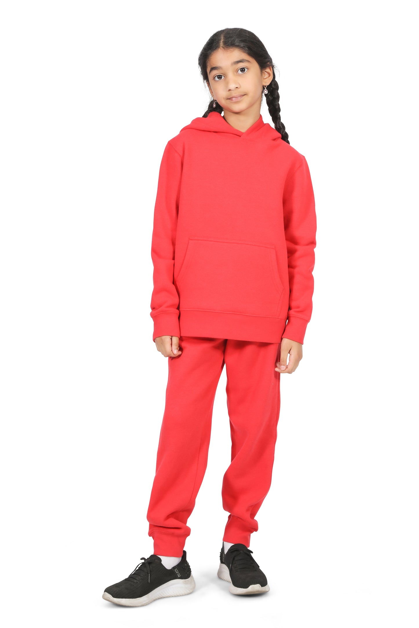 EVERYDAY KIDS All-Season Red Pullover Hoodie – Warm Fleece Sweatshirt with Hood – Ideal for School, Outdoor Play, or Travel – Girls Hoodie