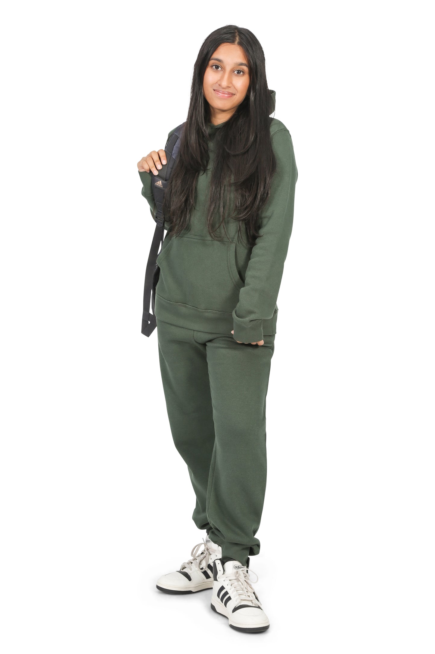 EVERYDAY KIDS All-Season Green Pullover Hoodie – Warm Fleece Sweatshirt with Hood – Ideal for School, Outdoor Play, or Travel – Girls Hoodie