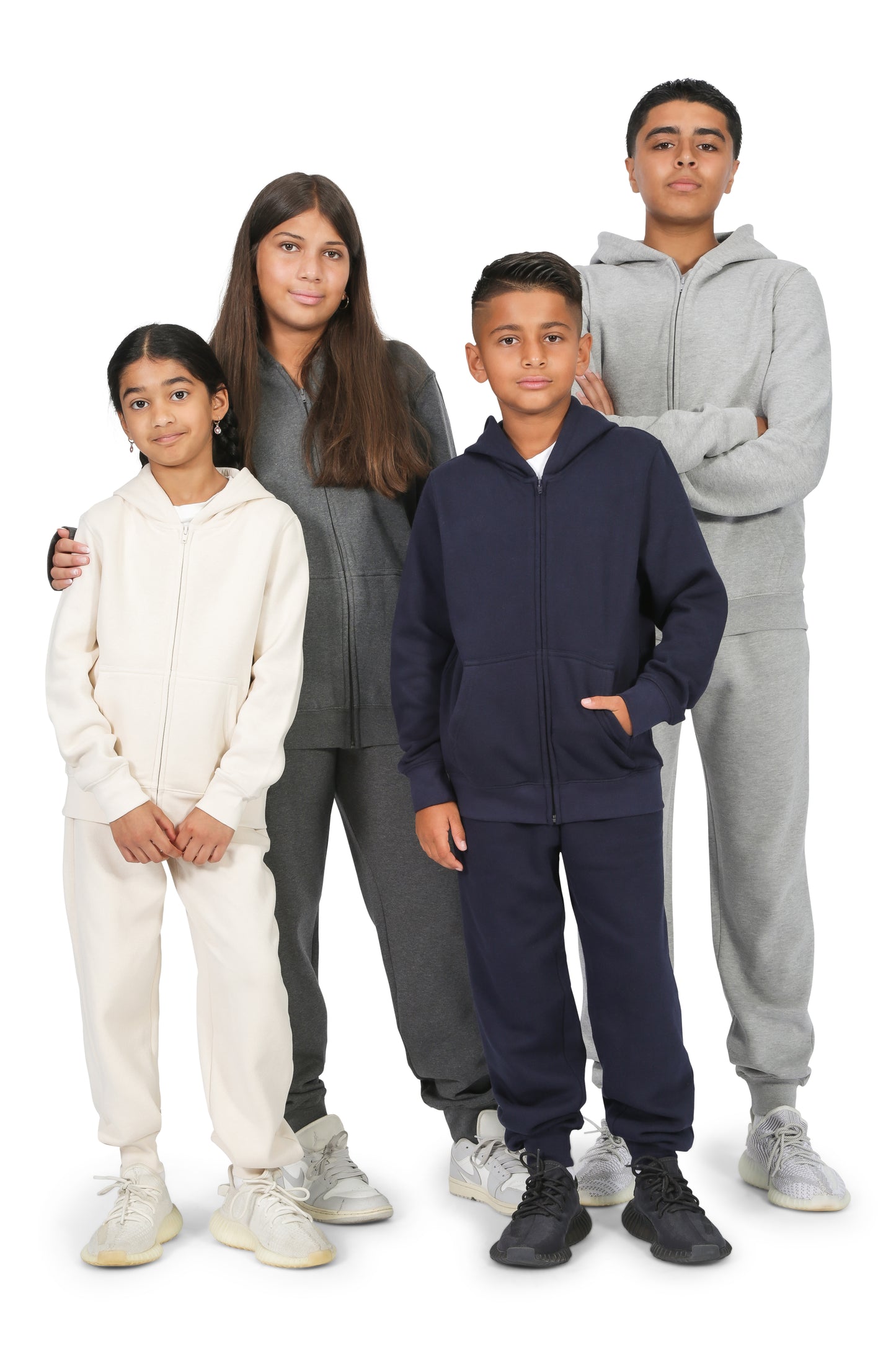 EVERYDAY KIDS Girls Charcoal Gray Zip-Up Hoodie – Soft Fleece Jacket with Hood – All-Season Kids Sweatshirt for School, Play, or Layering