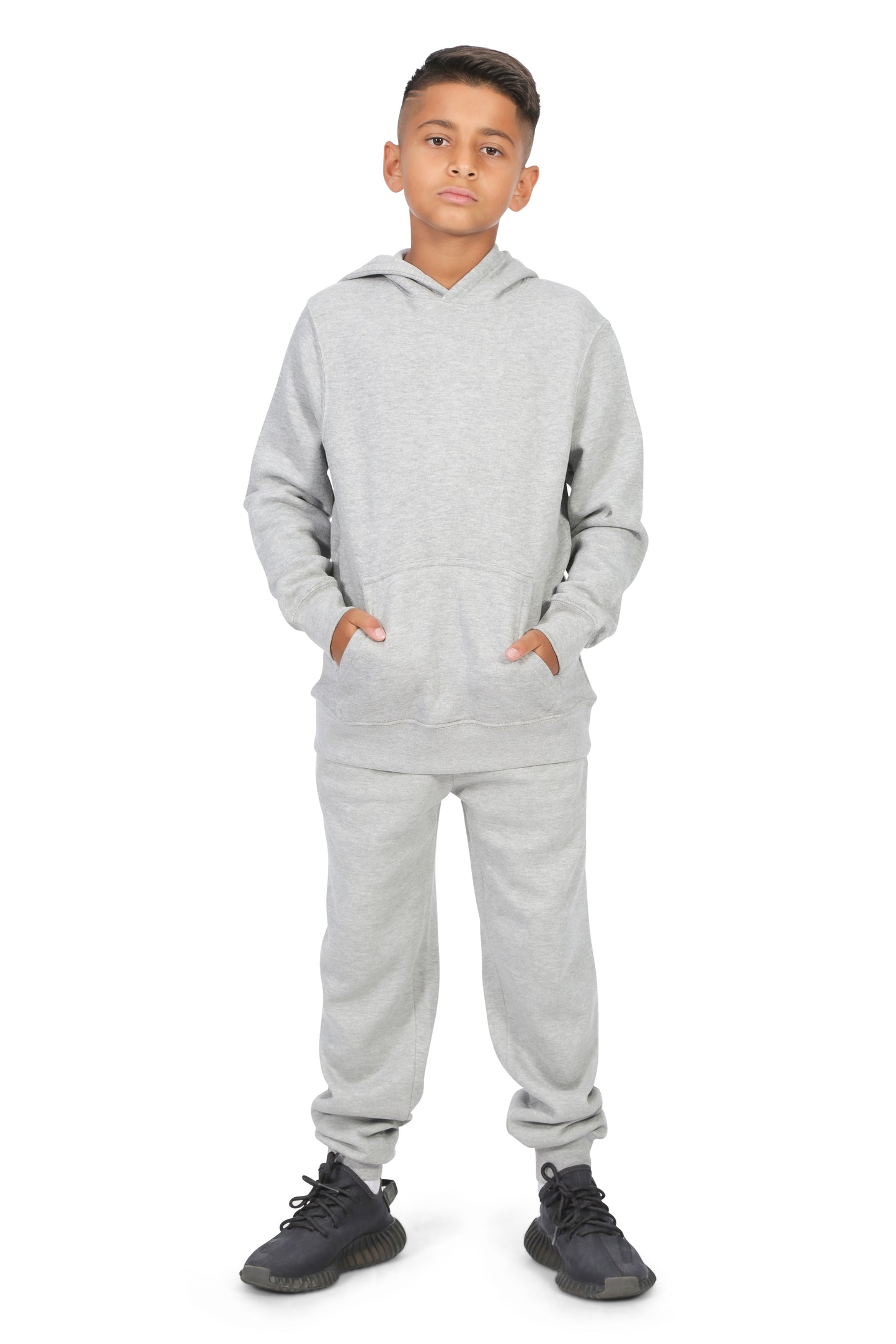 EVERYDAY KIDS All-Season Heather Gray Pullover Hoodie – Warm Fleece Sweatshirt with Hood – Ideal for School, Outdoor Play, or Travel – Boys Hoodie
