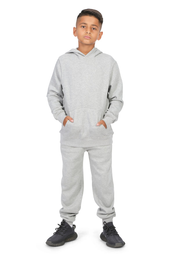 EVERYDAY KIDS All-Season Heather Gray Pullover Hoodie – Warm Fleece Sweatshirt with Hood – Ideal for School, Outdoor Play, or Travel – Boys Hoodie