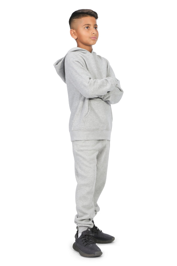 EVERYDAY KIDS All-Season Heather Gray Pullover Hoodie – Warm Fleece Sweatshirt with Hood – Ideal for School, Outdoor Play, or Travel – Boys Hoodie