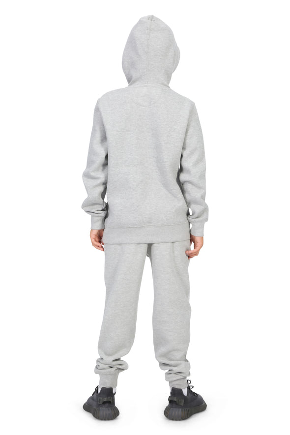 EVERYDAY KIDS All-Season Heather Gray Pullover Hoodie – Warm Fleece Sweatshirt with Hood – Ideal for School, Outdoor Play, or Travel – Boys Hoodie