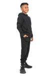 EVERYDAY KIDS Boys Black Zip-Up Hoodie  – Soft Fleece Jacket with Hood – All-Season Kids Sweatshirt for School, Play, or Layering