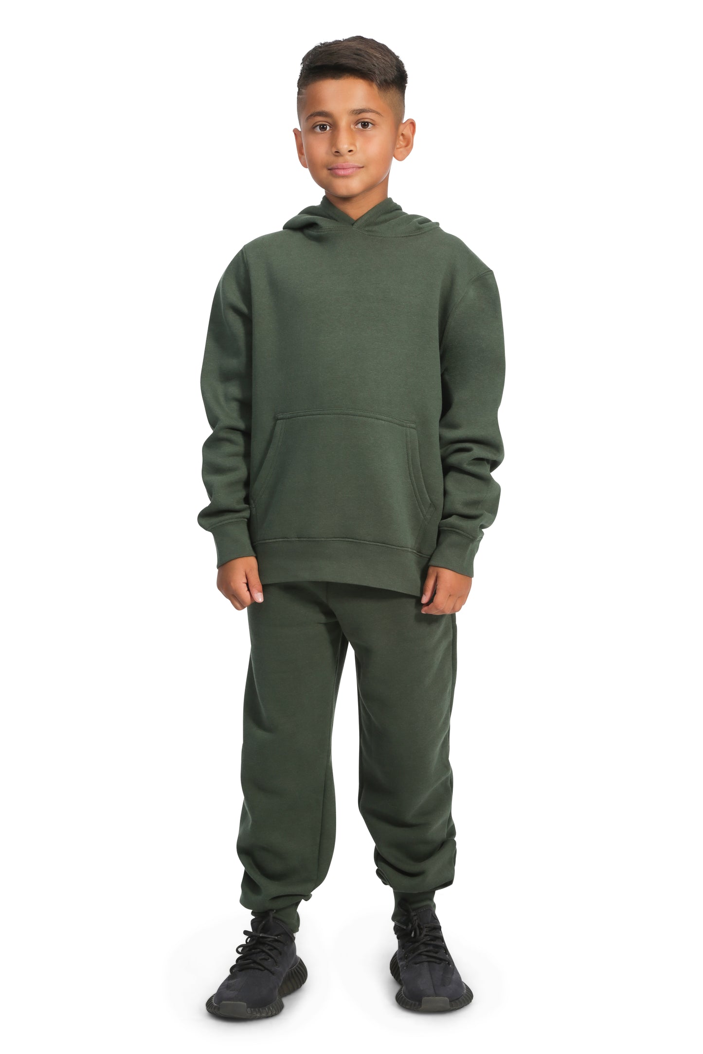 EVERYDAY KIDS All-Season Green Pullover Hoodie – Warm Fleece Sweatshirt with Hood – Ideal for School, Outdoor Play, or Travel – Boys Hoodie