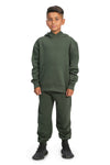 EVERYDAY KIDS All-Season Green Pullover Hoodie – Warm Fleece Sweatshirt with Hood – Ideal for School, Outdoor Play, or Travel – Boys Hoodie