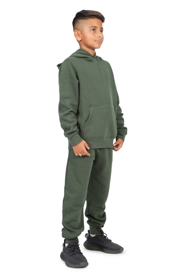 EVERYDAY KIDS All-Season Green Pullover Hoodie – Warm Fleece Sweatshirt with Hood – Ideal for School, Outdoor Play, or Travel – Boys Hoodie