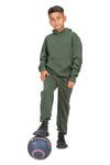 EVERYDAY KIDS All-Season Green Pullover Hoodie – Warm Fleece Sweatshirt with Hood – Ideal for School, Outdoor Play, or Travel – Boys Hoodie