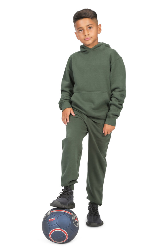 EVERYDAY KIDS All-Season Green Pullover Hoodie – Warm Fleece Sweatshirt with Hood – Ideal for School, Outdoor Play, or Travel – Boys Hoodie