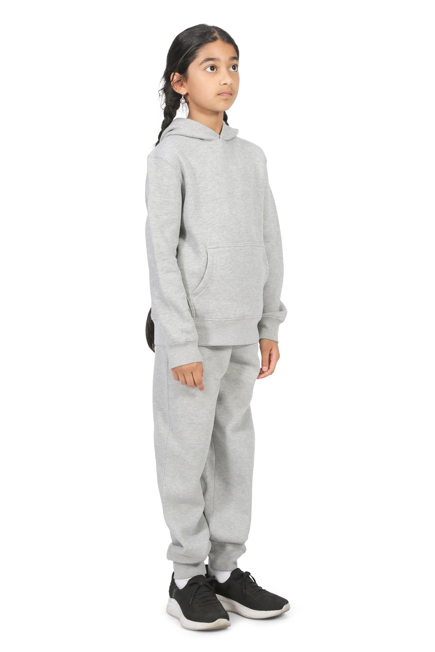 EVERYDAY KIDS All-Season Heather Gray Pullover Hoodie – Warm Fleece Sweatshirt with Hood – Ideal for School, Outdoor Play, or Travel – Girls Hoodie