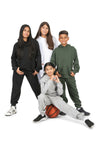 Girls’ White Cotton Fleece Sweatpants