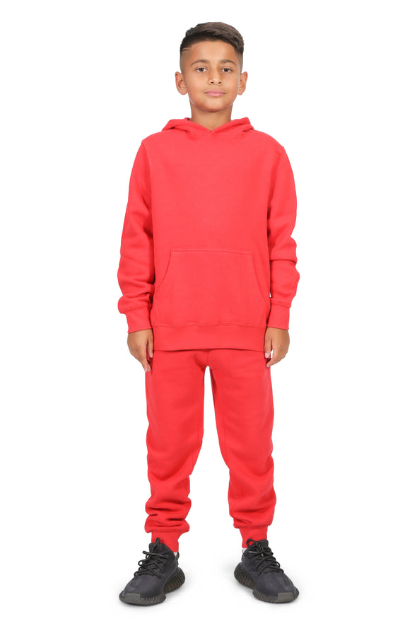 EVERYDAY KIDS All-Season Red Pullover Hoodie – Warm Fleece Sweatshirt with Hood – Ideal for School, Outdoor Play, or Travel – Boys Hoodie