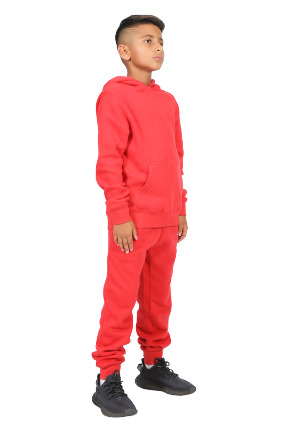 EVERYDAY KIDS All-Season Red Pullover Hoodie – Warm Fleece Sweatshirt with Hood – Ideal for School, Outdoor Play, or Travel – Boys Hoodie