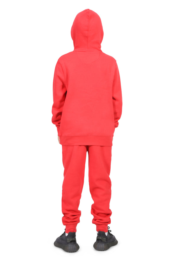 EVERYDAY KIDS All-Season Red Pullover Hoodie – Warm Fleece Sweatshirt with Hood – Ideal for School, Outdoor Play, or Travel – Boys Hoodie