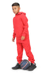 EVERYDAY KIDS All-Season Red Pullover Hoodie – Warm Fleece Sweatshirt with Hood – Ideal for School, Outdoor Play, or Travel – Boys Hoodie