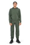 EVERYDAY KIDS Boys Green Zip-Up Hoodie – Soft Fleece Jacket with Hood – All-Season Kids Sweatshirt for School, Play, or Layering