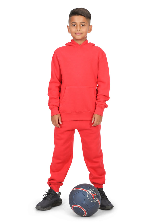 EVERYDAY KIDS All-Season Red Pullover Hoodie – Warm Fleece Sweatshirt with Hood – Ideal for School, Outdoor Play, or Travel – Boys Hoodie
