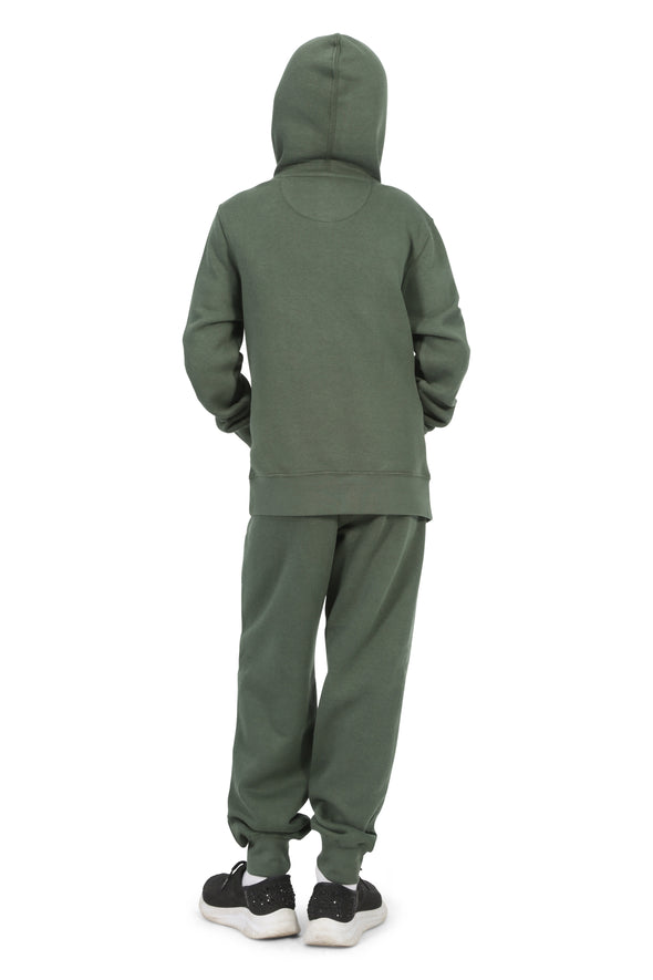 EVERYDAY KIDS All-Season Green Pullover Hoodie – Warm Fleece Sweatshirt with Hood – Ideal for School, Outdoor Play, or Travel – Girls Hoodie