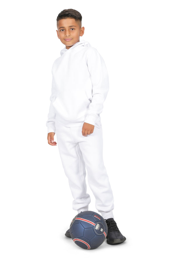 EVERYDAY KIDS All-Season White Pullover Hoodie – Warm Fleece Sweatshirt with Hood – Ideal for School, Outdoor Play, or Travel – Boys Hoodie