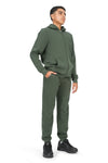 EVERYDAY KIDS Boys Green Zip-Up Hoodie – Soft Fleece Jacket with Hood – All-Season Kids Sweatshirt for School, Play, or Layering