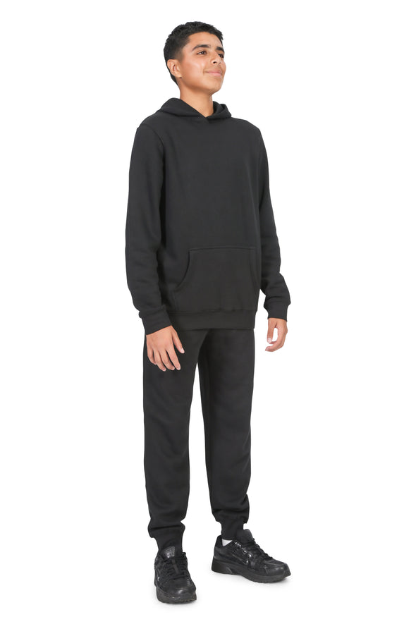EVERYDAY KIDS All-Season Black Pullover Hoodie – Warm Fleece Sweatshirt with Hood – Ideal for School, Outdoor Play, or Travel – Boys Hoodie