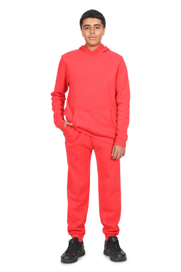 EVERYDAY KIDS All-Season Red Pullover Hoodie – Warm Fleece Sweatshirt with Hood – Ideal for School, Outdoor Play, or Travel – Boys Hoodie