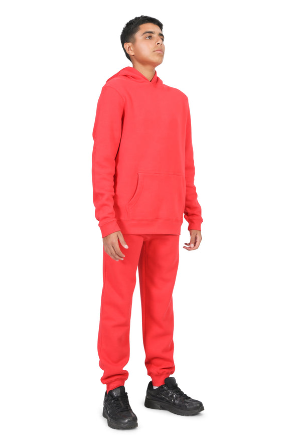 EVERYDAY KIDS All-Season Red Pullover Hoodie – Warm Fleece Sweatshirt with Hood – Ideal for School, Outdoor Play, or Travel – Boys Hoodie