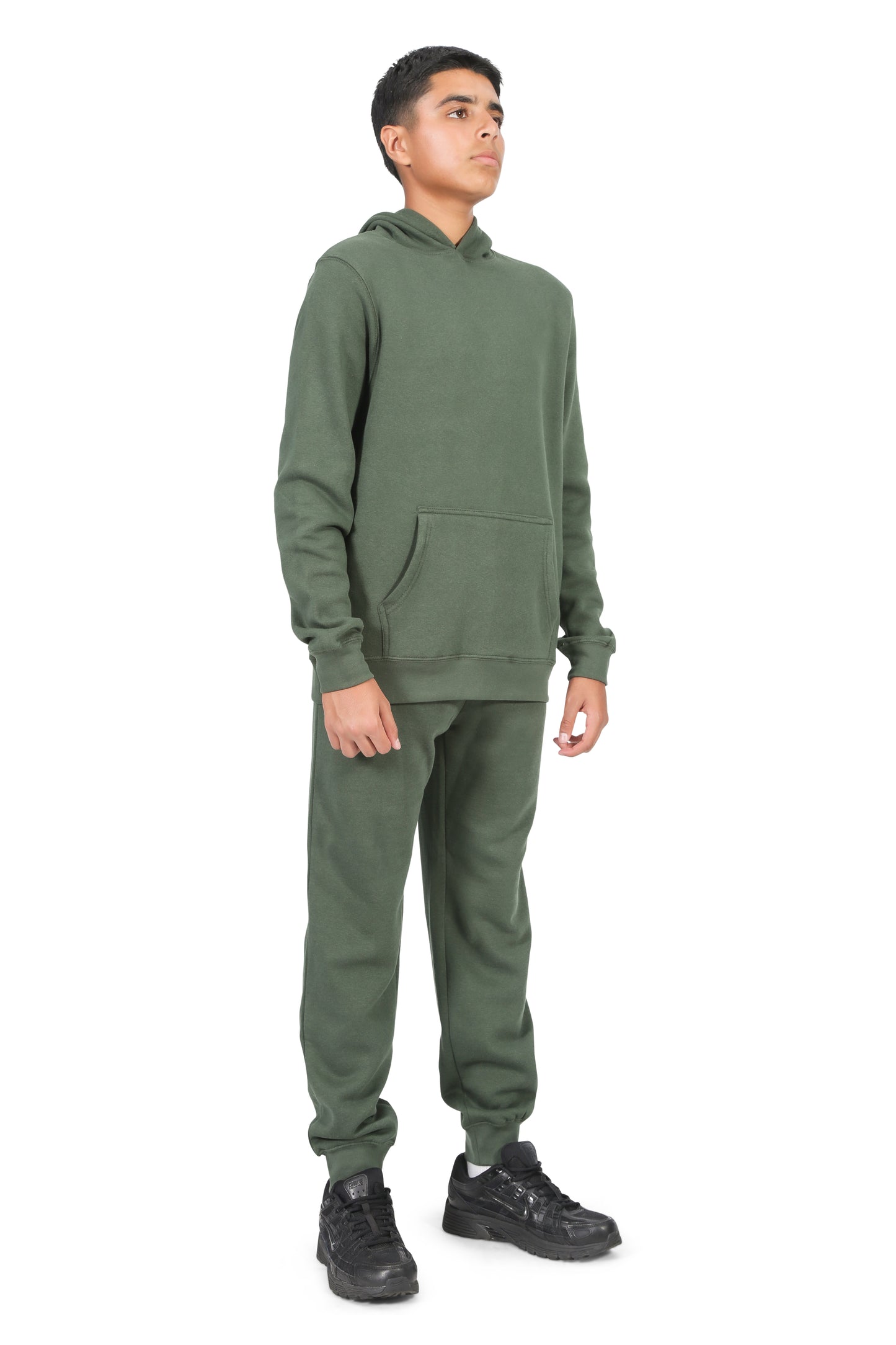 EVERYDAY KIDS All-Season Green Pullover Hoodie – Warm Fleece Sweatshirt with Hood – Ideal for School, Outdoor Play, or Travel – Boys Hoodie