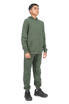 EVERYDAY KIDS All-Season Green Pullover Hoodie – Warm Fleece Sweatshirt with Hood – Ideal for School, Outdoor Play, or Travel – Boys Hoodie