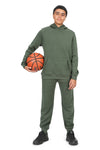 EVERYDAY KIDS All-Season Green Pullover Hoodie – Warm Fleece Sweatshirt with Hood – Ideal for School, Outdoor Play, or Travel – Boys Hoodie