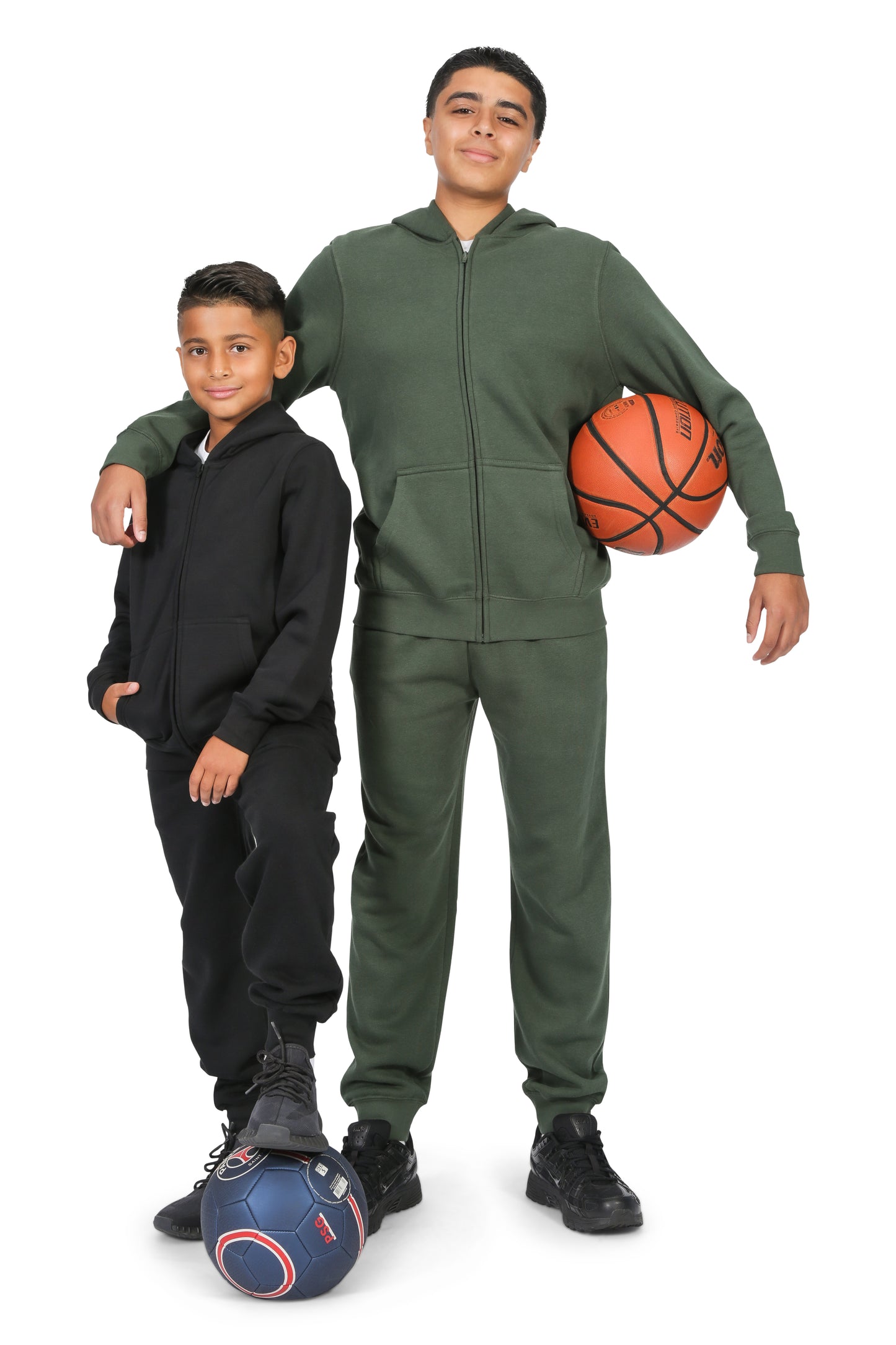 EVERYDAY KIDS Boys Green Zip-Up Hoodie – Soft Fleece Jacket with Hood – All-Season Kids Sweatshirt for School, Play, or Layering