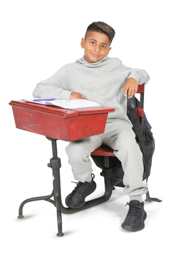 Boys Heather Gray Cotton Fleece Sweatpants Joggers with Pockets