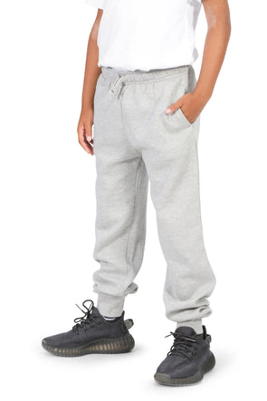 Boys Heather Gray Cotton Fleece Sweatpants Joggers with Pockets