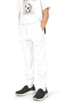 Girls’ White Cotton Fleece Sweatpants