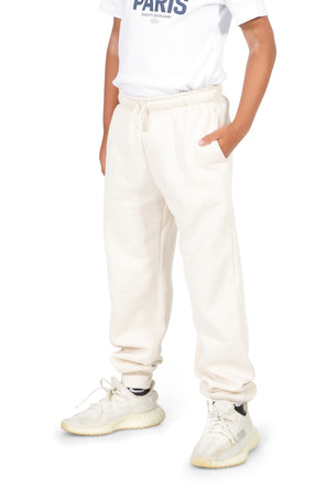 Boys Off-White Cotton Fleece Sweatpant Joggers with Pockets