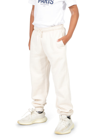 Boys Off-White Cotton Fleece Sweatpant Joggers with Pockets