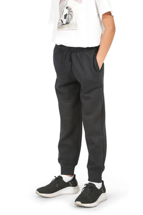 Girls’ Black Cotton Fleece Sweatpants