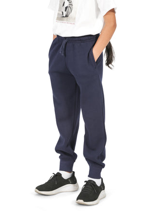 Girls’ Navy Blue Cotton Fleece Sweatpants