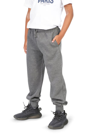 Boys Charcoal Gray Cotton Fleece Sweatpants Joggers with Pockets