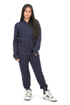 EVERYDAY KIDS Girls Navy Zip-Up Hoodie – Soft Fleece Jacket with Hood – All-Season Kids Sweatshirt for School, Play, or Layering