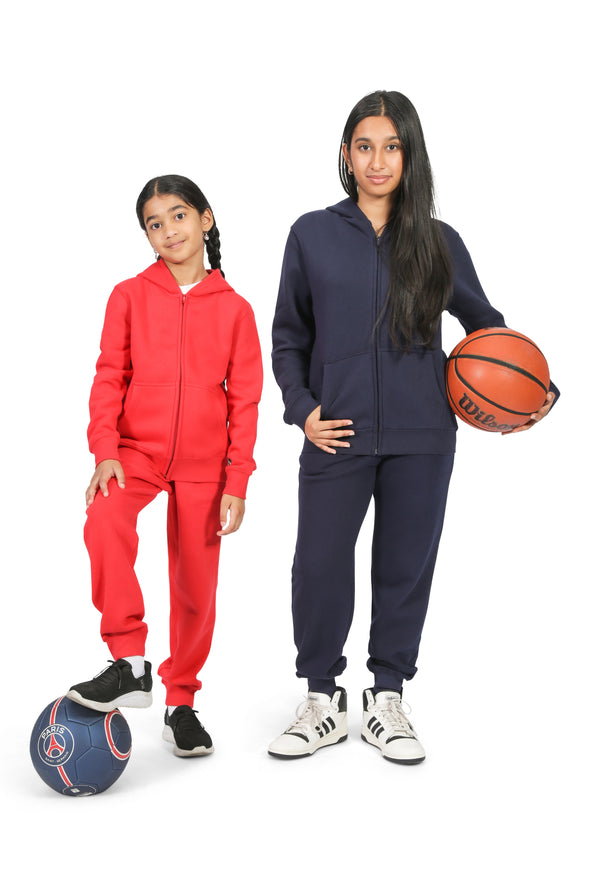 EVERYDAY KIDS Girls Navy Zip-Up Hoodie – Soft Fleece Jacket with Hood – All-Season Kids Sweatshirt for School, Play, or Layering