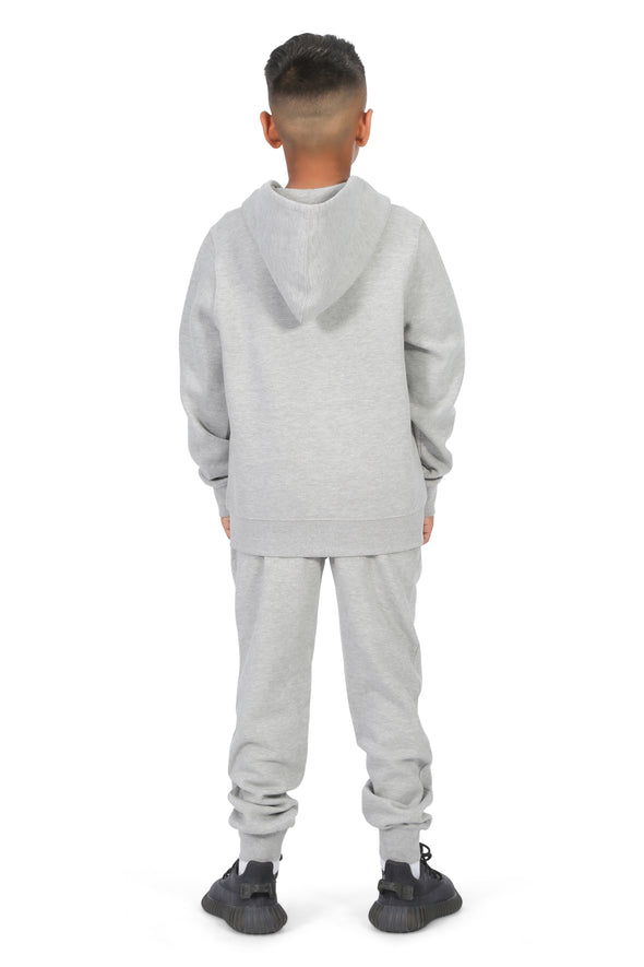 EVERYDAY KIDS Boys Heather Gray Zip-Up Hoodie – Soft Fleece Jacket with Hood – All-Season Kids Sweatshirt for School, Play, or Layering