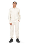 EVERYDAY KIDS Boys Off-White Zip-Up Hoodie – Soft Fleece Jacket with Hood – All-Season Kids Sweatshirt for School, Play, or Layering