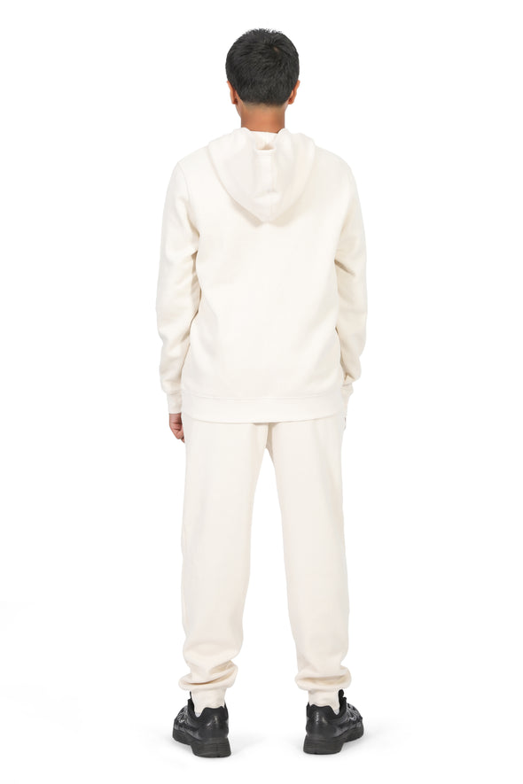EVERYDAY KIDS Boys Off-White Zip-Up Hoodie – Soft Fleece Jacket with Hood – All-Season Kids Sweatshirt for School, Play, or Layering