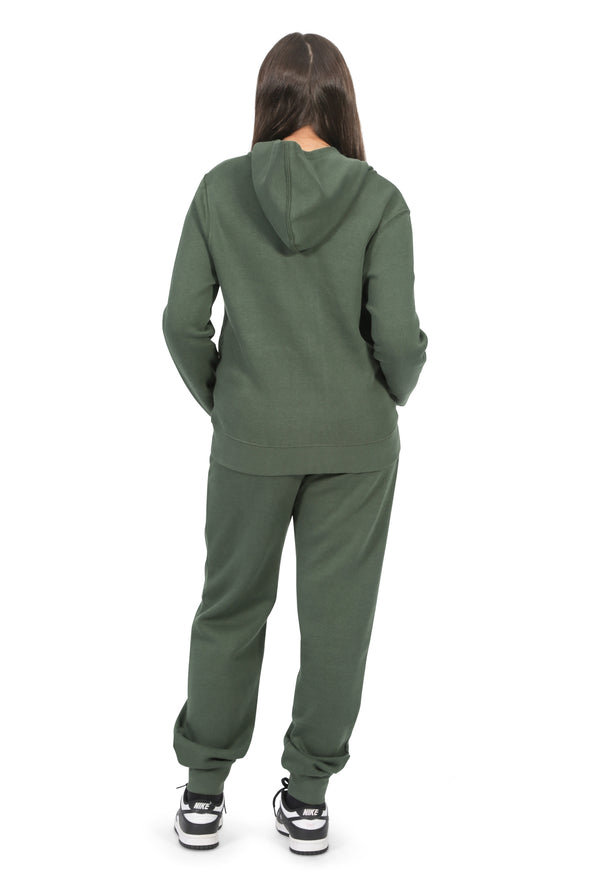 EVERYDAY KIDS Girls Green Zip-Up Hoodie – Soft Fleece Jacket with Hood – All-Season Kids Sweatshirt for School, Play, or Layering